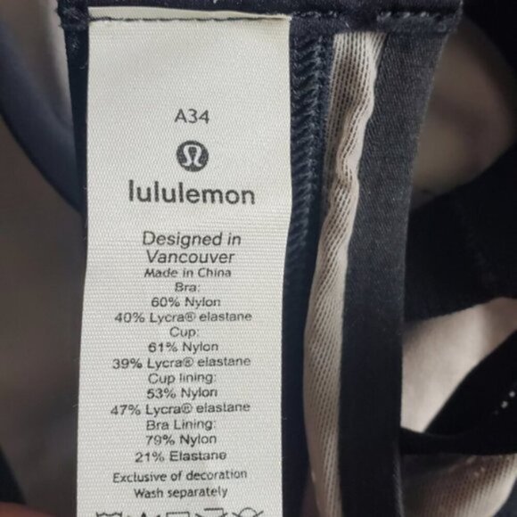 Lululemon awake to lace bra size black/barely biege 34A - Picture 3 of 7